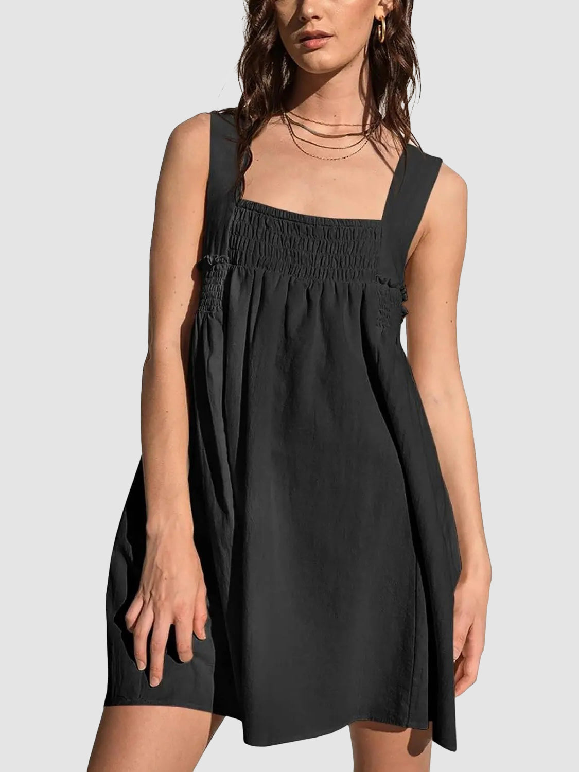 Women 's Summer Casual Sleeveless Square Neck Mini Dress