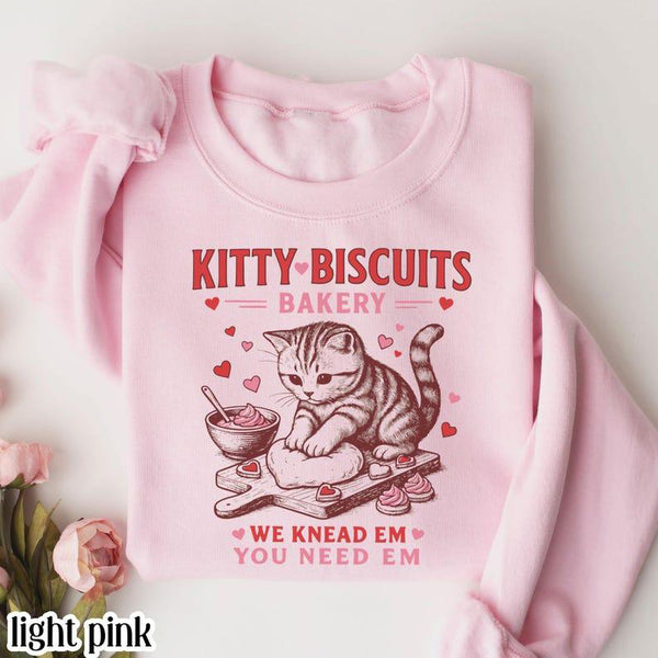 Valentines Kitty Biscuits Bakery Sweatshirt