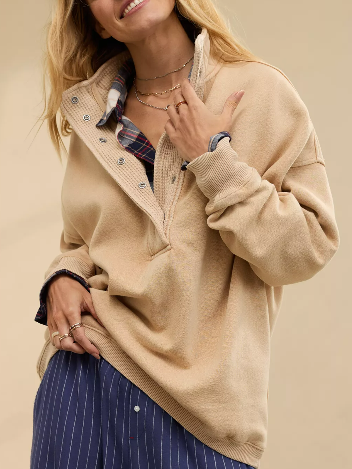 Quarter Snap Sweatshirt(Buy 2 Free Shipping)