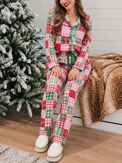 Women's Christmas Plaid Pajama Set