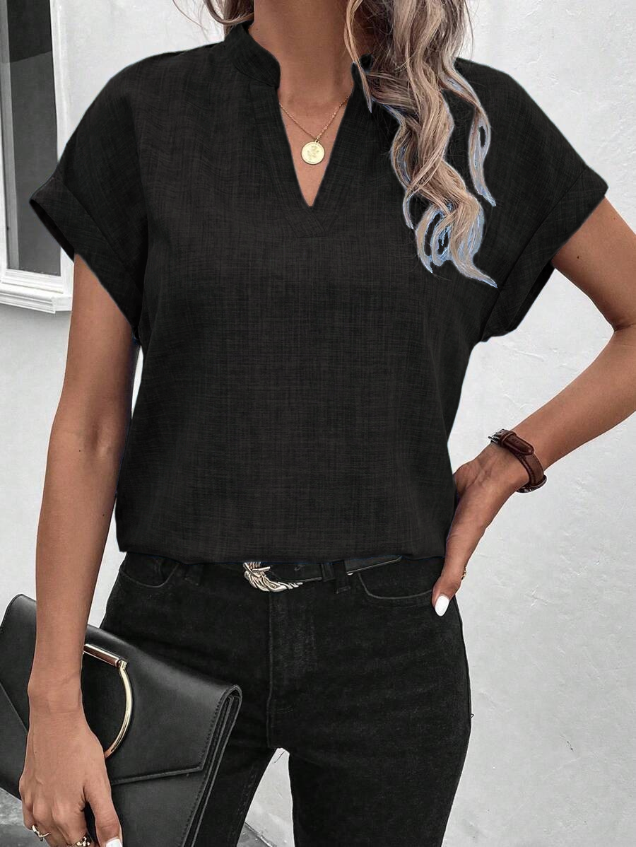 ✨Women's Summer V-neck Casual Short-sleeved Basic Tops