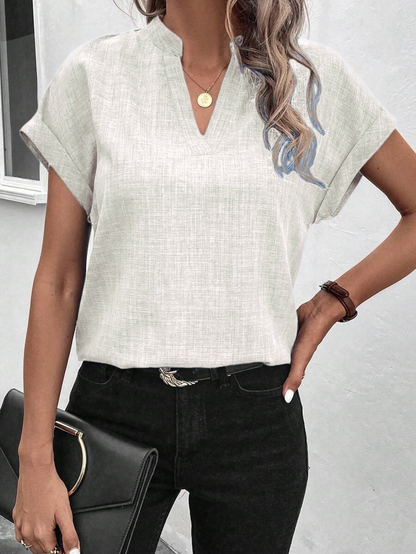 ✨Women's Summer V-neck Casual Short-sleeved Basic Tops