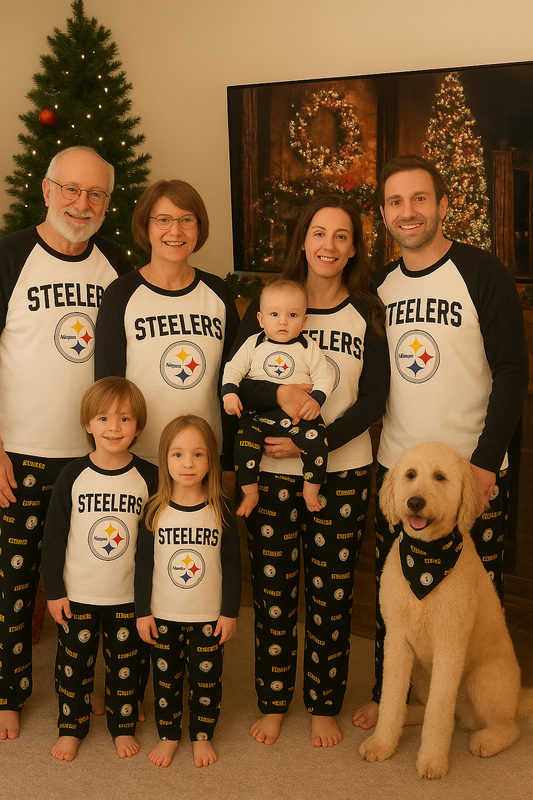 Pittsburgh Steelers Family Holiday Pajamas Set