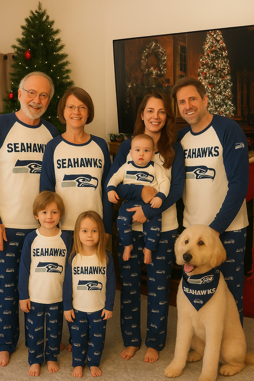 Seattle Seahawks Family Holiday Pajamas Set