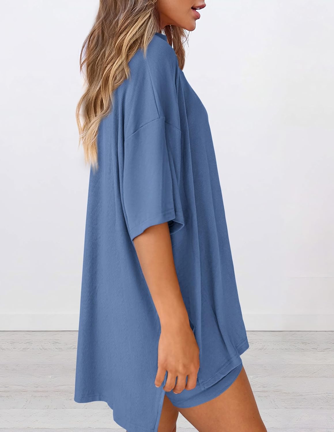 ⏰Hot Sale-Women's Oversized Casual T-Shirt Shorts Suit Stretch Two-Piece Set