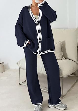 Women 2 Piece Knit Lounge Matching Set
