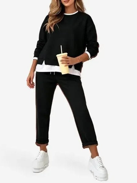 Women's Fake Two‑Piece Sweatshirt Set