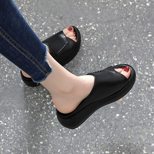 💖MOTHER'S DAY SALE - 48% OFF🎁2023 WOMEN'S NEW THICK-BOTTOMED FISH MOUTH SLIPPERS