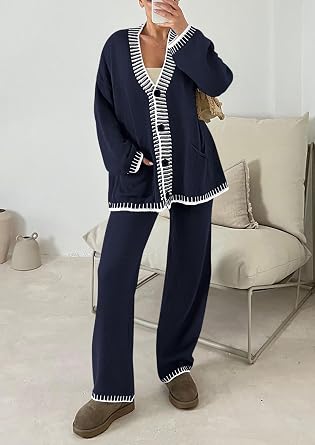 Women 2 Piece Knit Lounge Matching Set