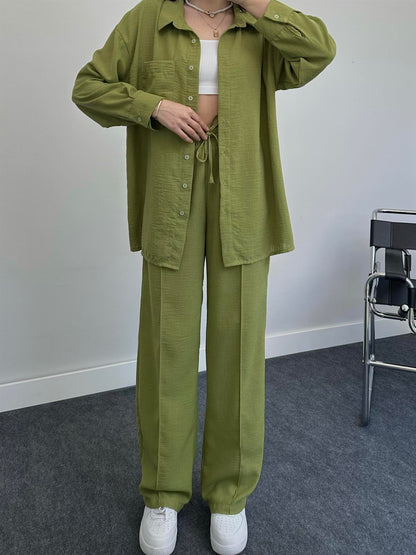 2023 Fashion Linen Shirt Set