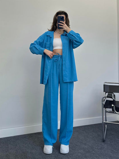 2023 Fashion Linen Shirt Set
