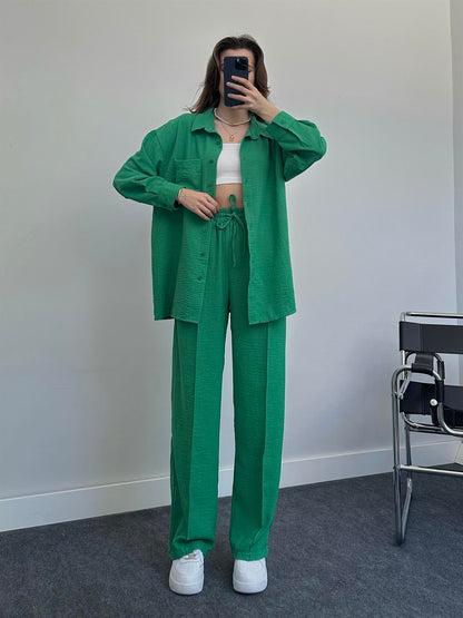 2023 Fashion Linen Shirt Set