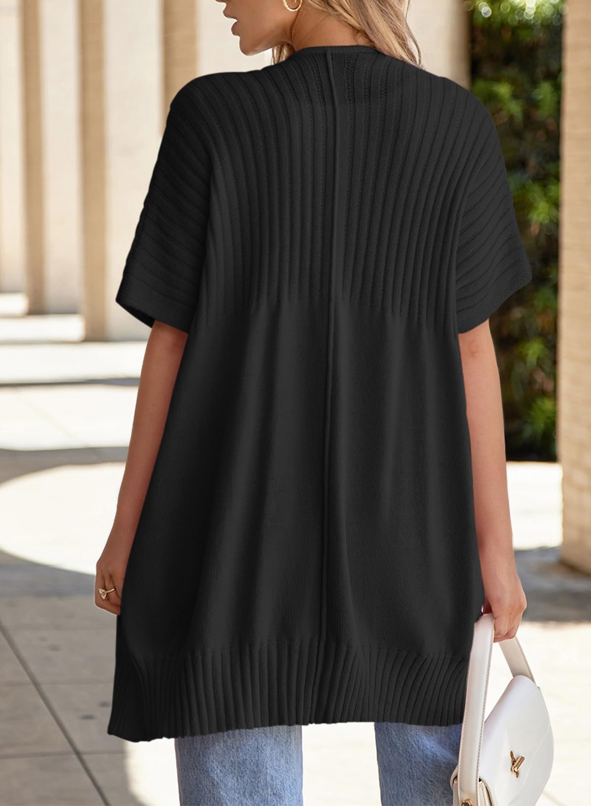 ✨Women's Short Sleeve Pleated Lightweight Open Front Cardigan