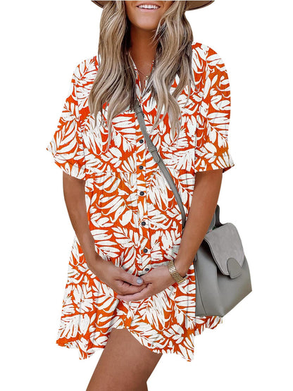 Limited time sale🔥Women's Babydoll Button Down Mini Dress with Pockets