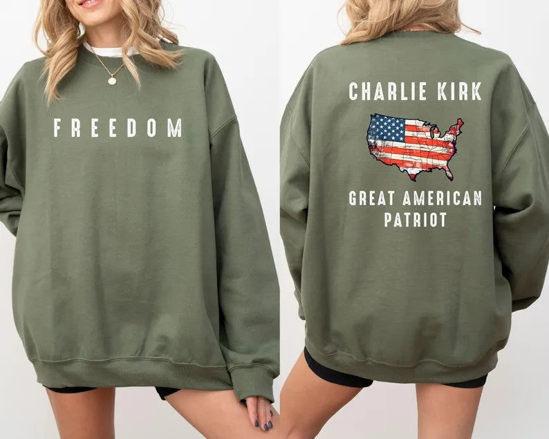 Great American Patriot Charlie Kirk Freedom Unisex Sweatshirt