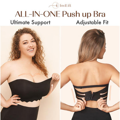 2023 Plus size Sexy Strapless Invisible Push Up Bra