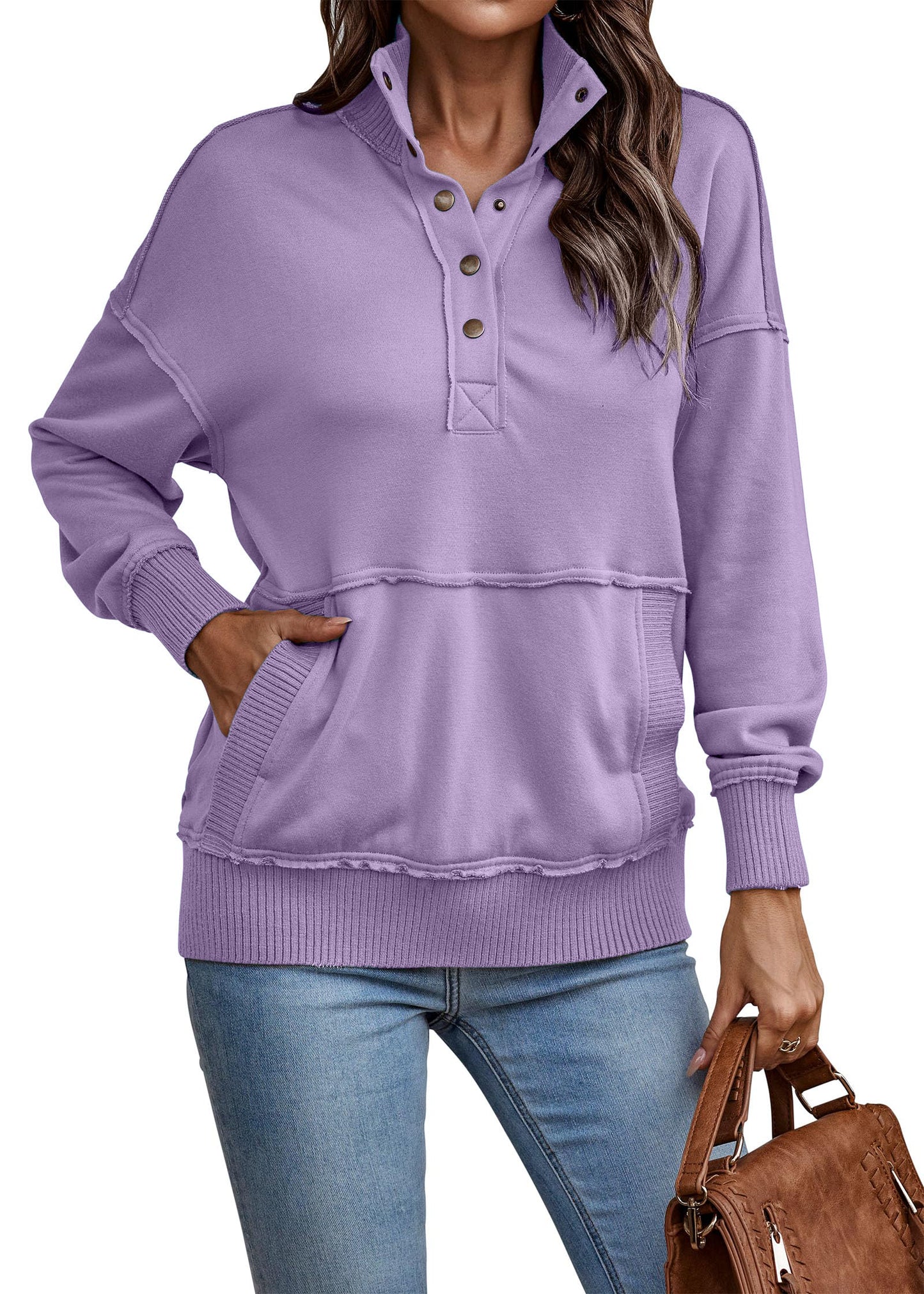 Autumn Womens Casual Button Loose Pullover Tops(Buy 2 Free Shipping)