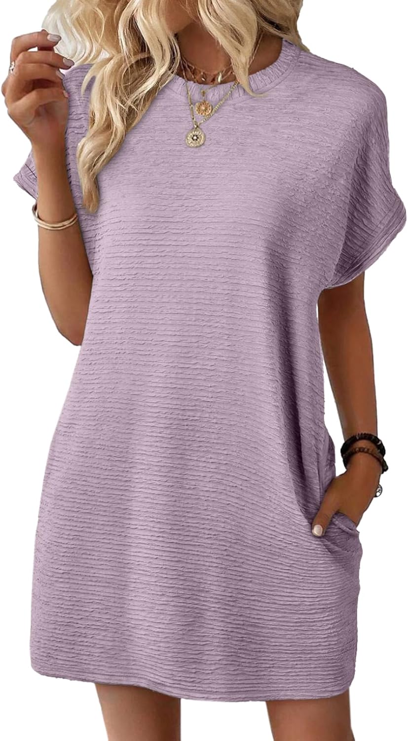 ⏰Hot Sale-Women's Lightweight Summer Short Sleeve Dress with Pockets