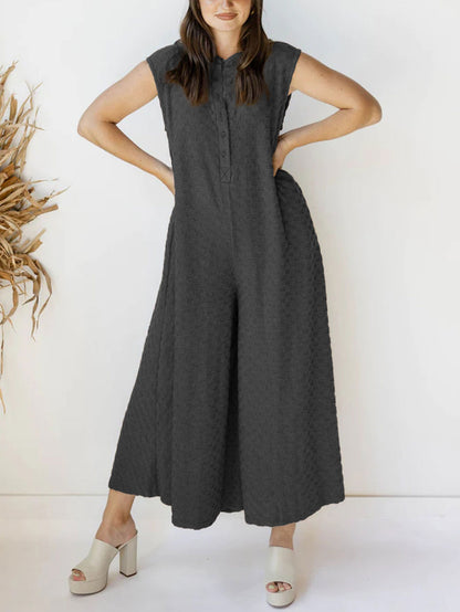 Women's Plaid Button Loose Jumpsuit (Buy 2 Free Shipping)