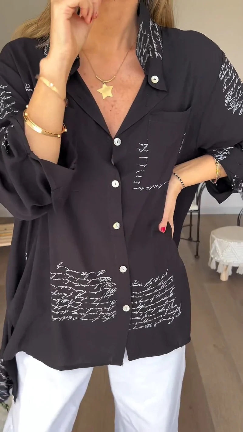 Letter Print Fashion Lapel Shirt(Buy 2 Free Shipping)