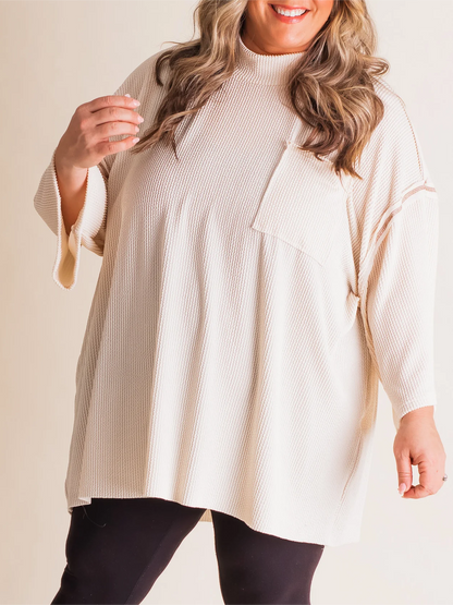 Women's Oversize High Neck Urban Ribbed Top(Buy 2 Free Shipping)