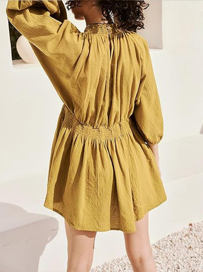 💥HOT SALE-Women's Long Sleeve V Neck Tunic Dresses (BUY 2 FREE SHIPPING)
