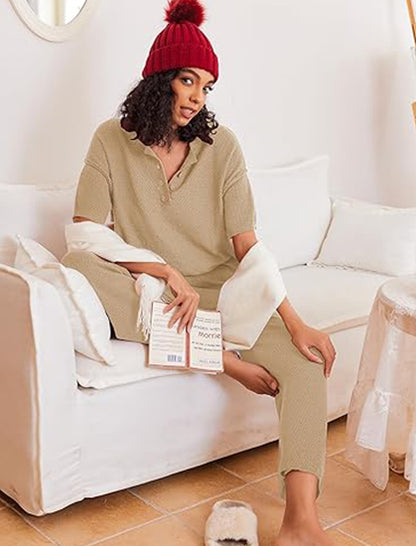 💥Women Knit Top Wide Leg Long Pants Set