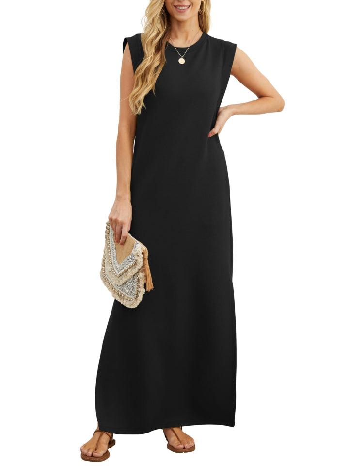 ⏰Hot Sale-Women's Soft Anti-Wrinkle Fabric Dress with Slit Hem