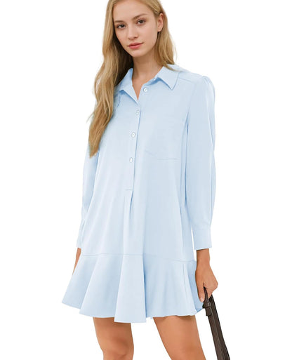 Chambray Callahan Ruffle Flowy Casual Dress (⏰40% OFF TODAY)