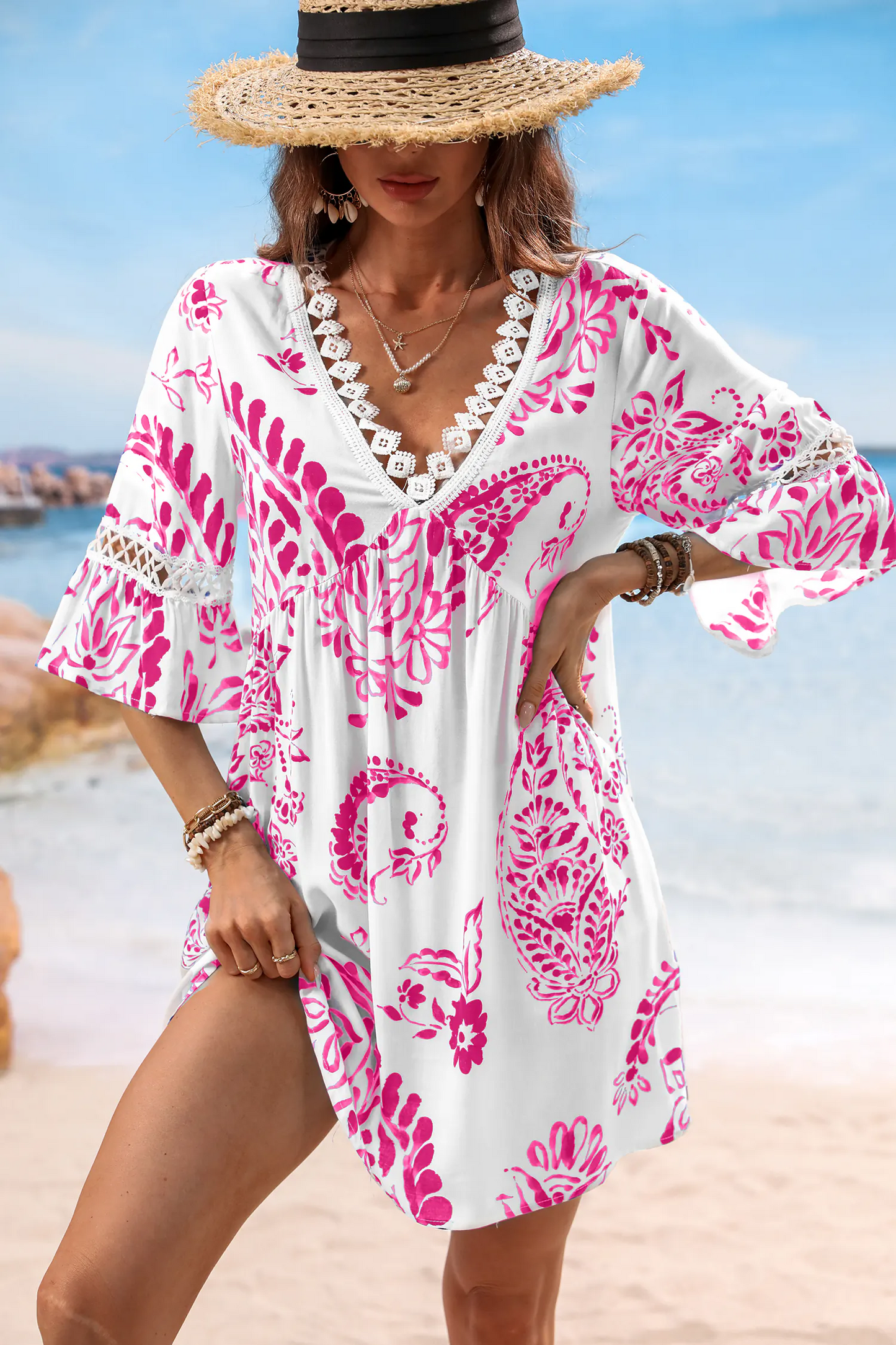 ✨2025 New Floral Print Lace Dress