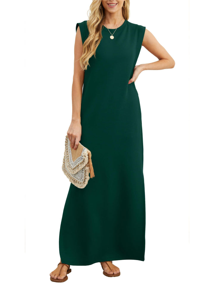 ⏰Hot Sale-Women's Soft Anti-Wrinkle Fabric Dress with Slit Hem