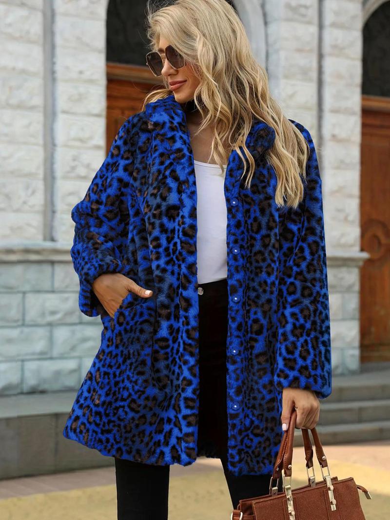 ✨Trend Leopard Print Faux Fur Coat