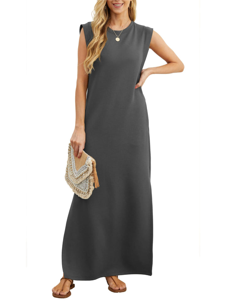 ⏰Hot Sale-Women's Soft Anti-Wrinkle Fabric Dress with Slit Hem