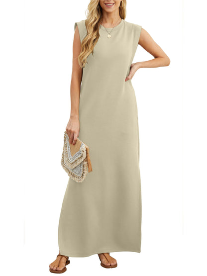 ⏰Hot Sale-Women's Soft Anti-Wrinkle Fabric Dress with Slit Hem