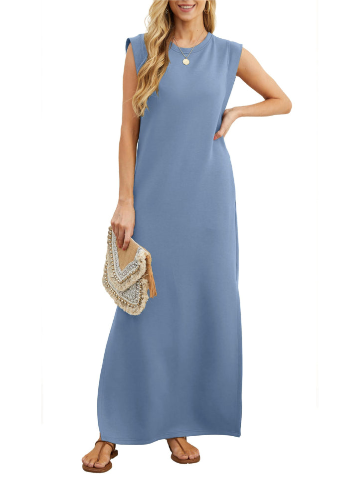 ⏰Hot Sale-Women's Soft Anti-Wrinkle Fabric Dress with Slit Hem