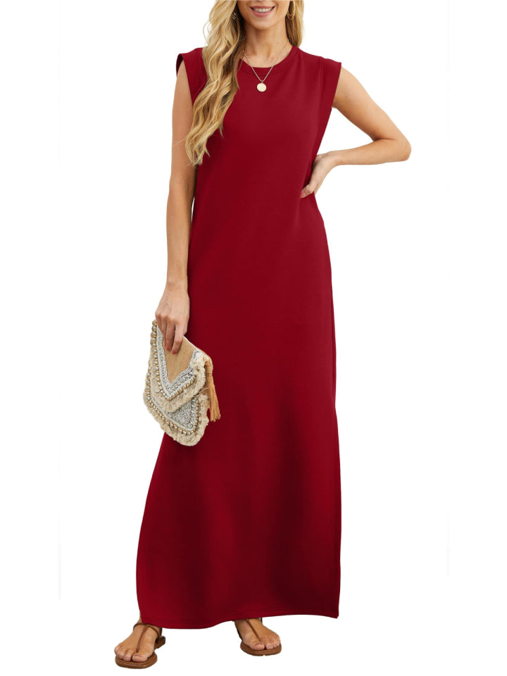 ⏰Hot Sale-Women's Soft Anti-Wrinkle Fabric Dress with Slit Hem