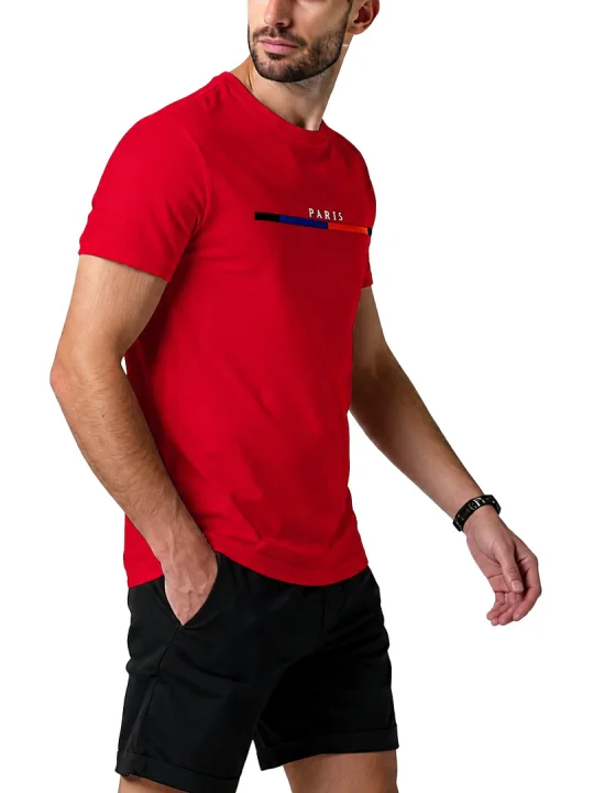 Men Graphic Print Athletic Fit Casual Short Sleeve T-Shirt