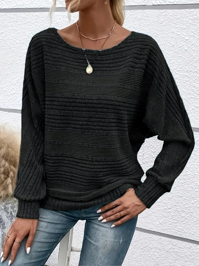 ✨Women's Soft Solid Batwing Sleeve Pullover Long Sleeve Top
