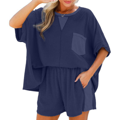 ⏰Hot Sale-Womens Summer Waffle Knit 2 Piece Outfits