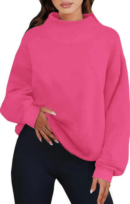 Womens Oversized Sweatshirts Turtleneck Pullover Long Sleeve Hoodies Tops