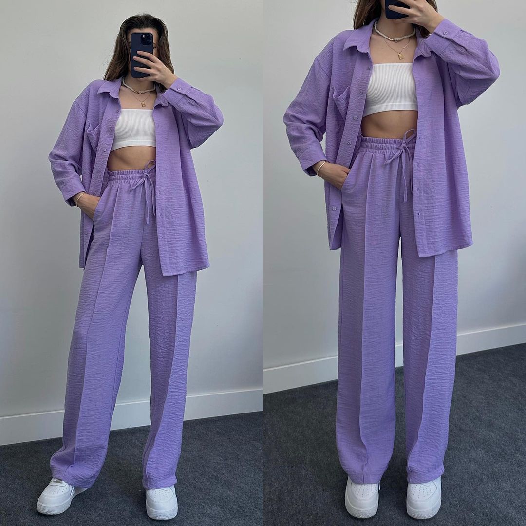 2023 Fashion Linen Shirt Set