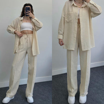 2023 Fashion Linen Shirt Set