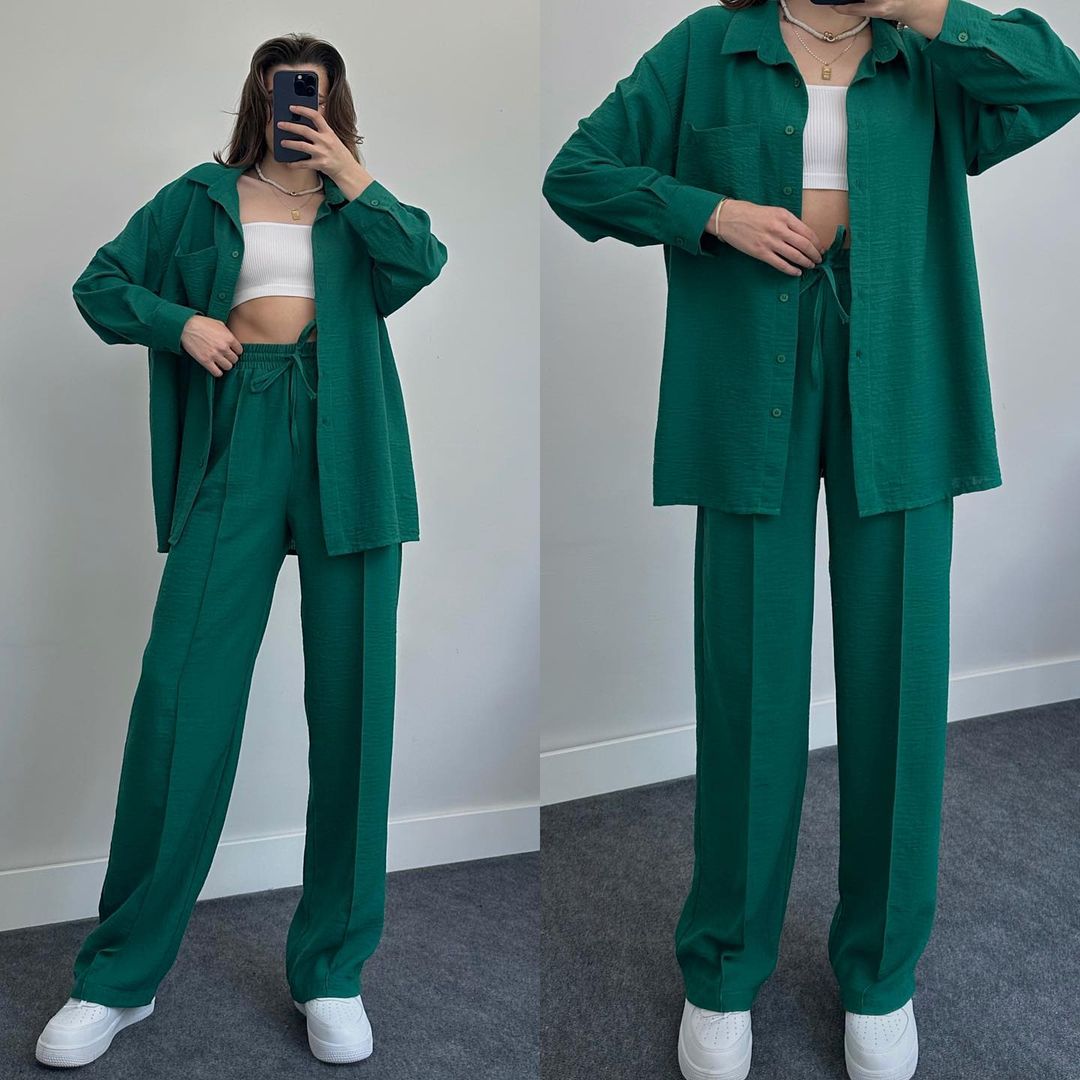 2023 Fashion Linen Shirt Set