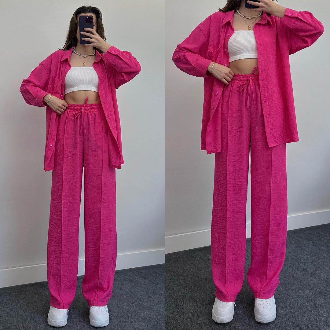 2023 Fashion Linen Shirt Set