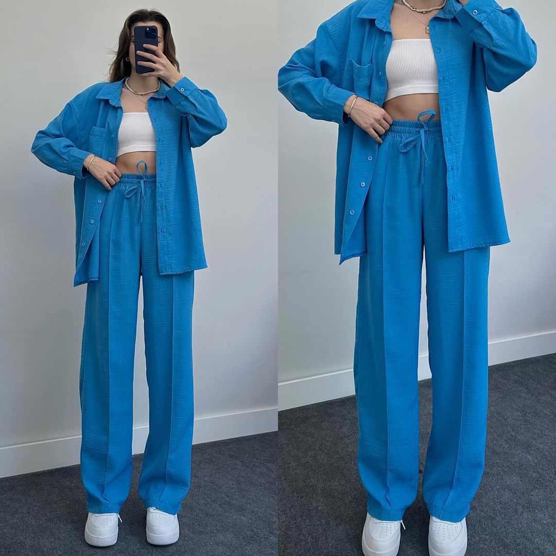 2023 Fashion Linen Shirt Set