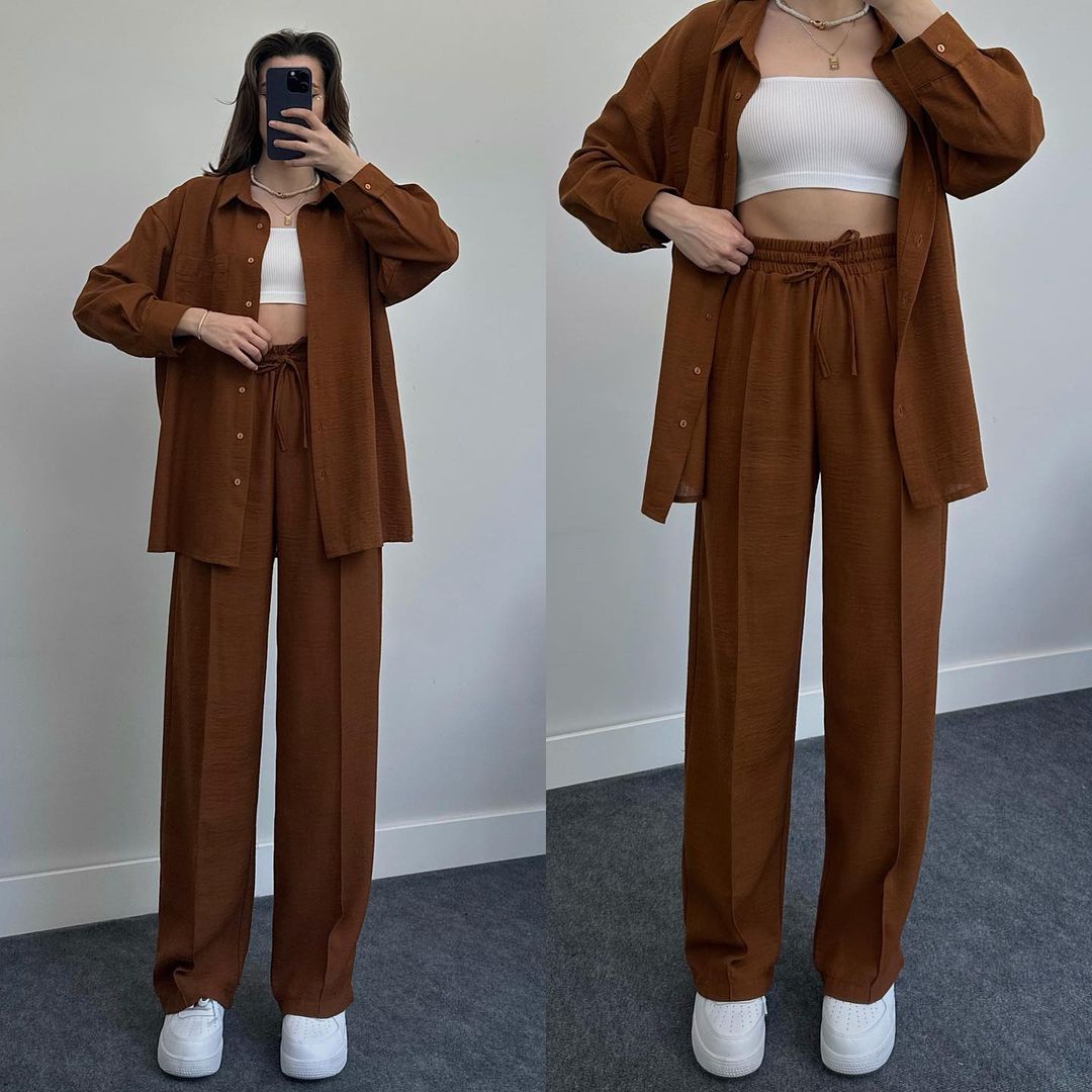 2023 Fashion Linen Shirt Set