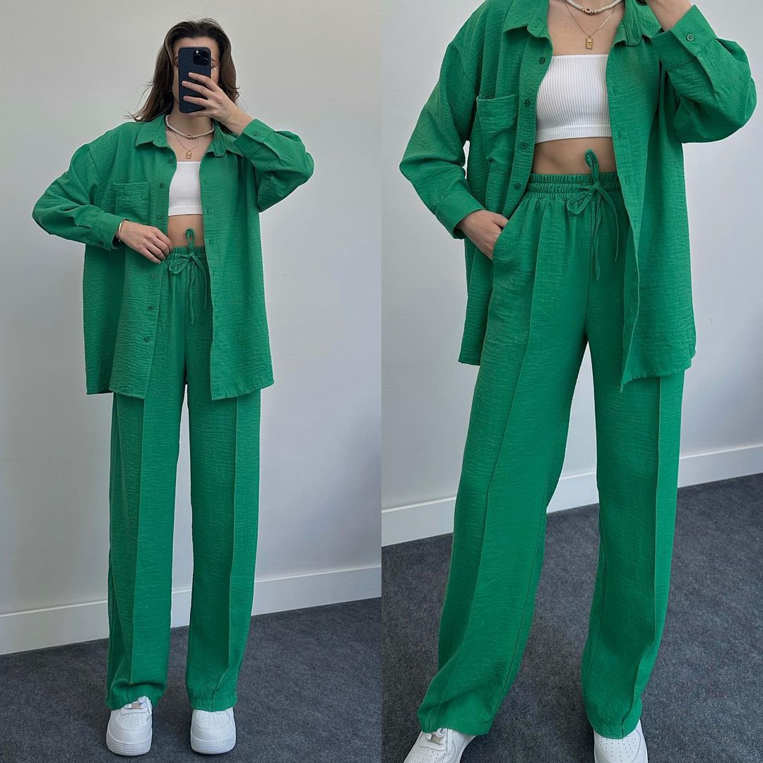 2023 Fashion Linen Shirt Set