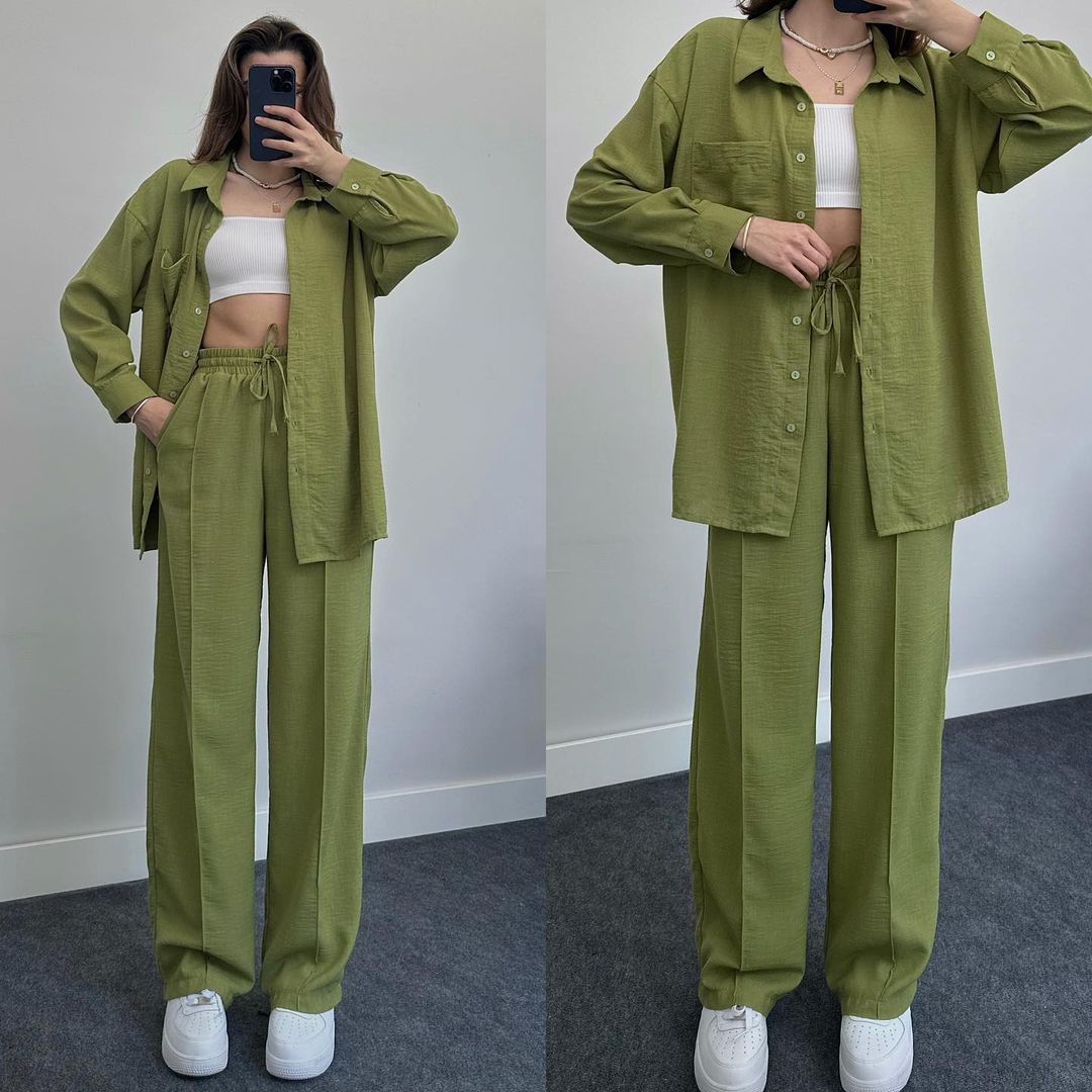 2023 Fashion Linen Shirt Set