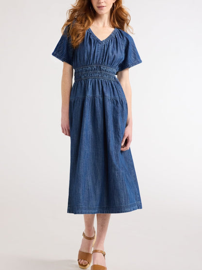 💃Women's Denim Lightweight Tiered Midi Dress (Buy 2 Free Shipping)