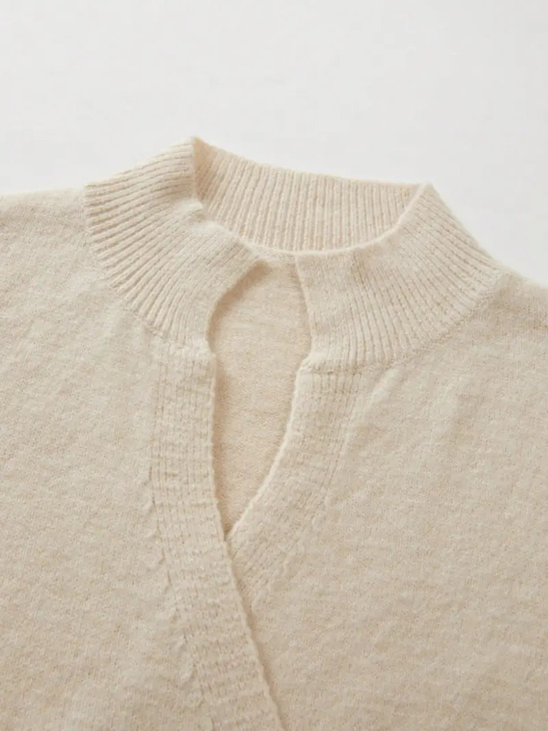 Hot Sale-Early Autumn Fake Neck Cross Wrap Sweater for Women